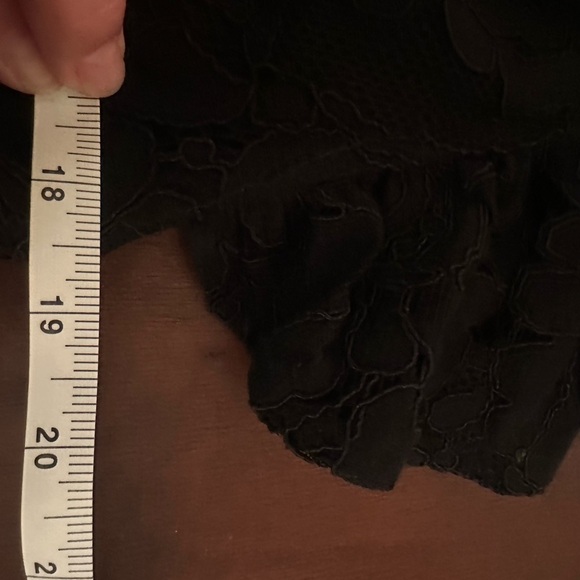 JEN - Sweet Lovely  - Black Lace Top Ruffle Sleeve Fringe SZ S Lined NWT - Picture 10 of 13